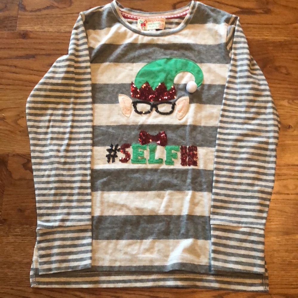 Christmas girls elf long sleeve shirt